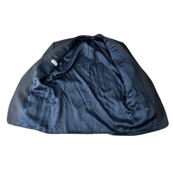 Giorgio Armani Mani Blazer Jacket Mens 44L Blue Gray Houndstooth Single Breasted - Picture 6 of 11